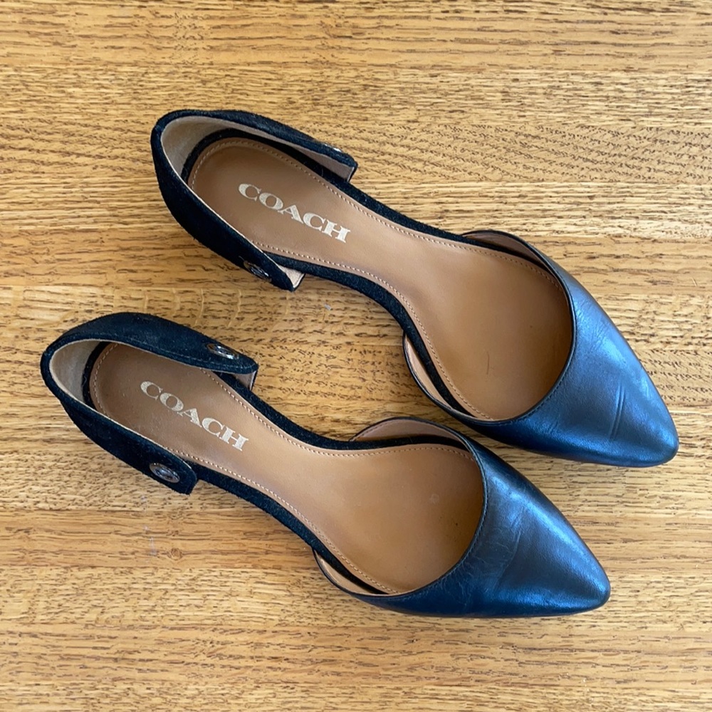 Coach Black D’Orsay Flats